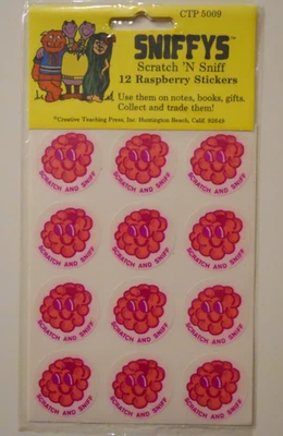 Paquete de pegatinas CTP Sniffys Raspberry Scratch 'N Sniff nuevo sellado tendencia coleccionista Foto 1 de 2