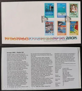 Guernsey Stamps: "Europa CEPT - Poster Art" First Day Cover 2003 - Picture 1 of 3