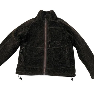 Cabelas Hombres Sherpa Chaqueta de Vellón Mediana Marrón Oscuro Cremallera Completa Exterior Cuello Simulado Foto 1 de 4