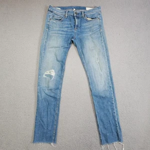 Pantalones de mezclilla Rag & Bone Dre para mujer 28 azul lavado claro ajustados desgastados dobladillo crudo EE. UU. - Imagen 1 de 23