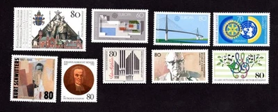 Germany 1987 set of stamps Mi#1319-1327 MNH CV=18.4$ - Image 1 of 2