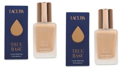 2 x Lacura True Base Long Wearing Foundation Full Coverage (Shade 3) - 30ml - BN