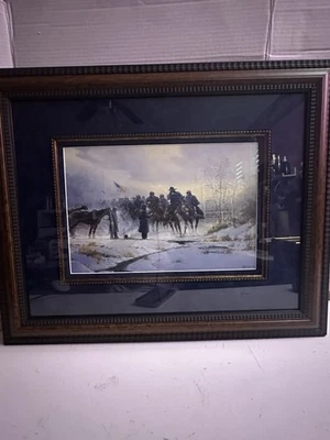 Litografía Vintage Impresión Edición Limitada Una Escena Militar de Invierno Gerald Harvey Foto 1 de 4