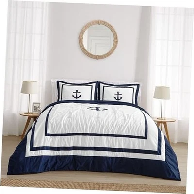  Anclajes Away Náuticos Azul Marino y Blanco Niños 3 Piezas Completo/Queen Talla Foto 1 de 4