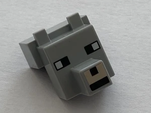 LEGO Light Bluish Gray Head Pixelated Minecraft Wolf 20308pb03 minewolf05 21162 - Picture 1 of 1