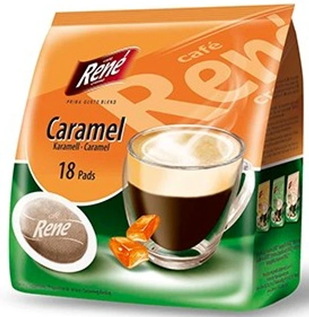 Cápsulas de café RENE ALMOHADILLAS café caramelo -18 almohadillas para máquinas SENSEO ENVÍO GRATUITO Foto 1 de 1