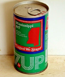 7up; Seven-Up Bottling Company of Oshkosh, WI; steel soda pop can - Mississippi - Picture 1 of 5