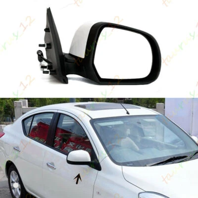 🔥 Conjunto de espejo retrovisor lateral derecho blanco 3 pines para Nissan Versa 2011-2014 Foto 1 de 4