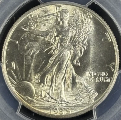 1938-P 50C Walking Liberty PCGS MS65 - Lustrous White Gem - Image 1 of 4