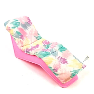 Vintage 1987 Barbie Pink Chaise Lounge Lawn Pool Chair With Cushion Mattel Arco - Picture 1 of 11