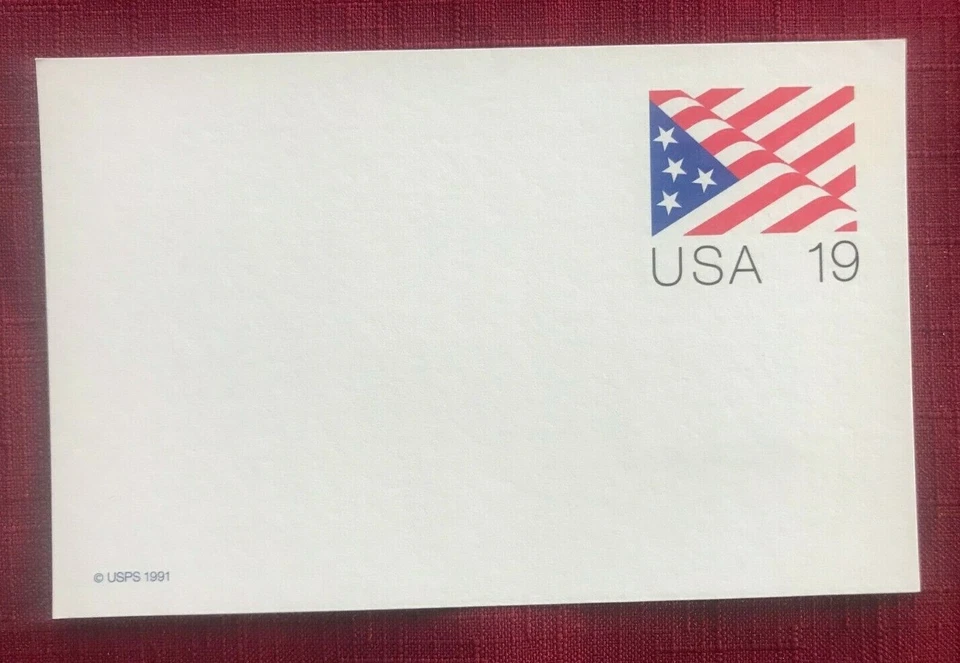 JOHN'S DEALS - US 1991 - SC #UX153 - 19c AMERICAN FLAG POSTAL CARD - MINT - Image 1 of 1