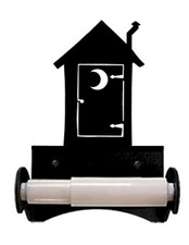 Wrought Iron Roller Style Toilet Tissue Paper Holder Outhouse Bathroom Decor
