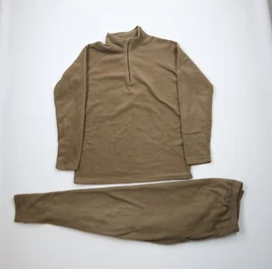 Completo tuta uomo vintage Cabelas grande alto sbiadito 2 pezzi pile termico marrone - Foto 1 di 20