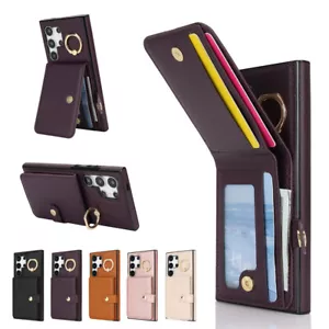 1* Wallet Kartenfach Schutzhülle Handyhülle Mit Ring Für Samsung S24 S23 S22 A54 - Bild 1 von 22