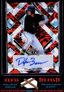 1-2022 Leaf Metal Tiger Crystal Auto Dylan Beavers Baltimore Orioles 4/4 #BA-DB1 - Picture 1 of 2