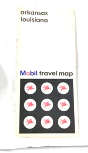Arkansas Louisiana Mobil Travel Map Pegasus Vintage - Picture 1 of 7