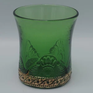 c.1899 EAPG US GLASS JEWEL AKA LACY MEDALLION GREEN TUMBLER - Picture 1 of 4
