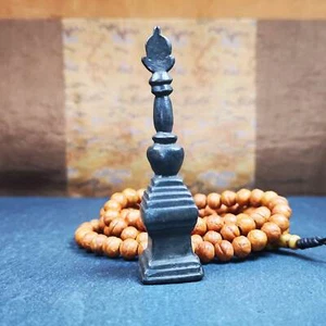 Gandhanra Vintage Torre Budista Tibetana Amuleto, Estupa, Pagoda Ritual Implemento - Imagen 1 de 10