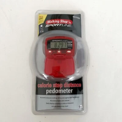 Walking Shop Rojo Sportline Calorías Distancia Paso PODÓMETRO con Libro para Caminar Gratis Foto 1 de 2