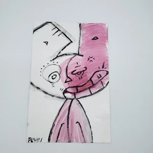 Bunte Graffiti Katze Acryl Gemälde auf Papier von NYC Graffiti Künstler PUKE - Bild 1 von 3