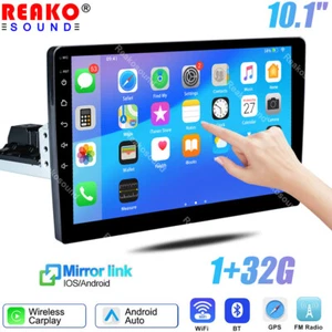 10.1" Android 13 1DIN Car Stereo Radio GPS RDS WiFi For Apple CarPlay Head Unit - Picture 1 of 16