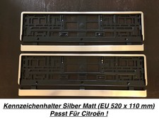 2x Top Kennzeichenhalter Silber Matt Chrom Optik Gebürstet Made in EU (13