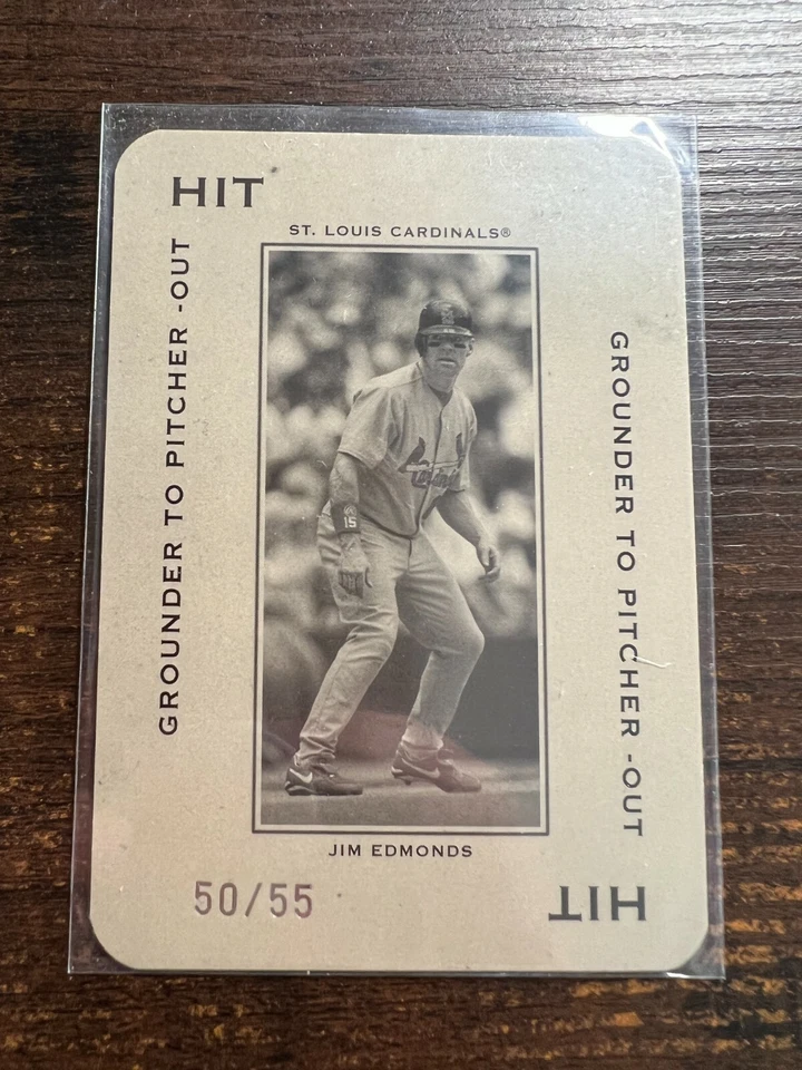 A123,609 - 2005 Throwback Threads Polo Grounds HIT Grounder #19 Jim Edmonds/55 - Image 1 of 1