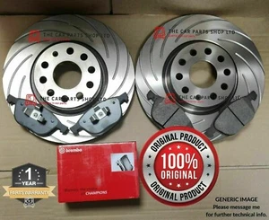 FOR MERCEDES SLK250 R172 BREMBO NEW GROOVED REAR DISCS 300MM & PADS + SENSOR - Picture 1 of 1