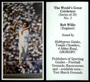 Bob Willis #2 The World's Great Cricketers Hobbypress Card - Picture 1 of 1
