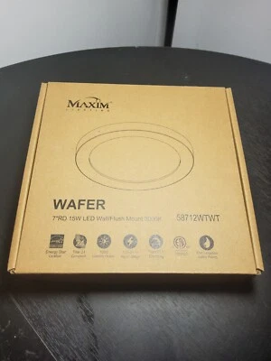 Maxim Lighting Wafer 7" Round LED Surface Mount 3000K, White/White - 58712WTWT