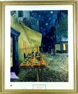 New York Graphic Society 1979 Framed Print Vincent van Gogh Sidewalk Café 25x21 - Picture 1 of 6