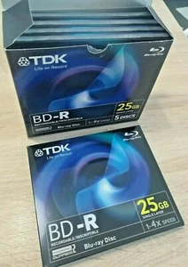 boite 5 disques Blu-Ray TDK 4X BD-R 25GB neufs (Recordable/enregistrable) - Photo 1/1
