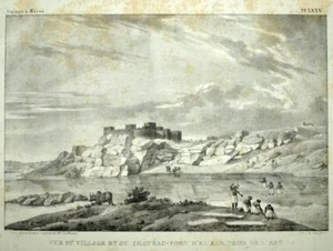 VUE DE LA VILLE DE EL-KAB ou NEKHEB EN EGYPTE lithographie originale de 1823 - Bild 1 von 4