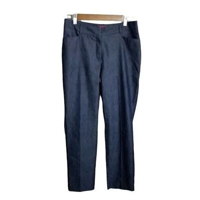 212 Collection женщин размер 4 синий твердый натуральный крой брюки - Изображение 1 из 4