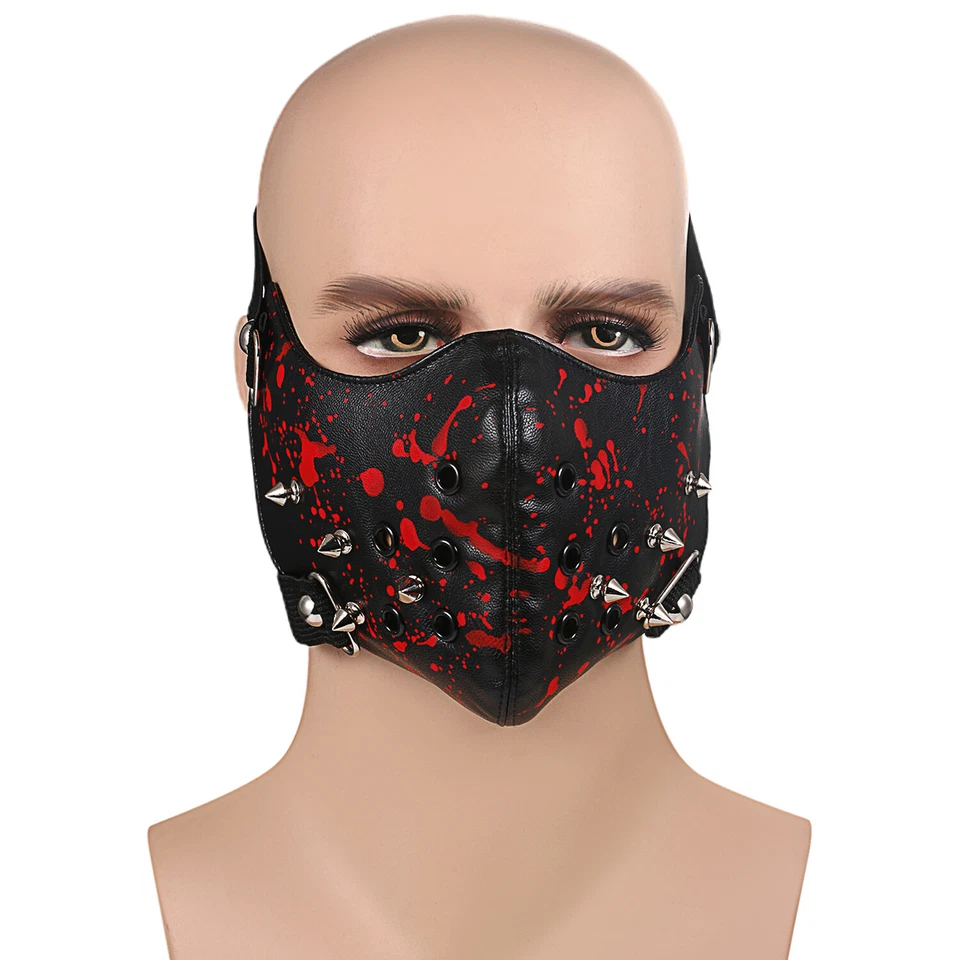 Hombres Mujeres Steampunk Gótico PU Cuero Máscara Halloween Juegos con disfraces Fiesta Máscara Spike Foto 1 de 1