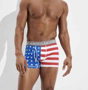 American Eagle AEO  3” Classic Trunk Boxer Briefs Large Patriotic USA Flag NWT
