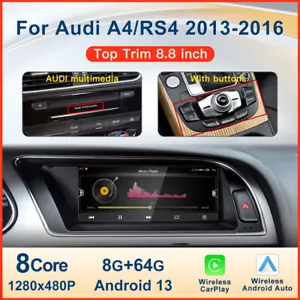 8.8'' Android Radio 64GB CarPlay Screen Headunit for Audi A4 A5 S4 S5 2013-2016 - Picture 1 of 12