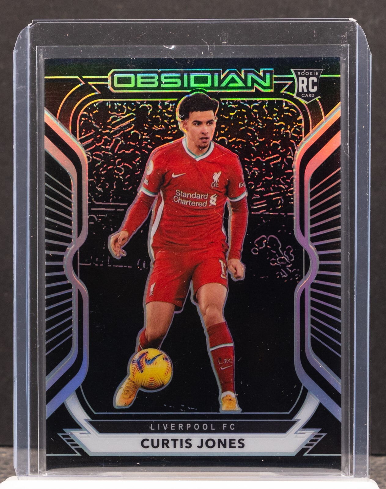 Curtis Jones 2020-21 Panini Obsidian 34 Prizm RC 64/195 Liverpool BW5