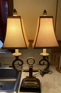 Uttermost Hollywood Regency Double Shade/Arm Desk/Table Lamp Antique - Picture 1 of 13