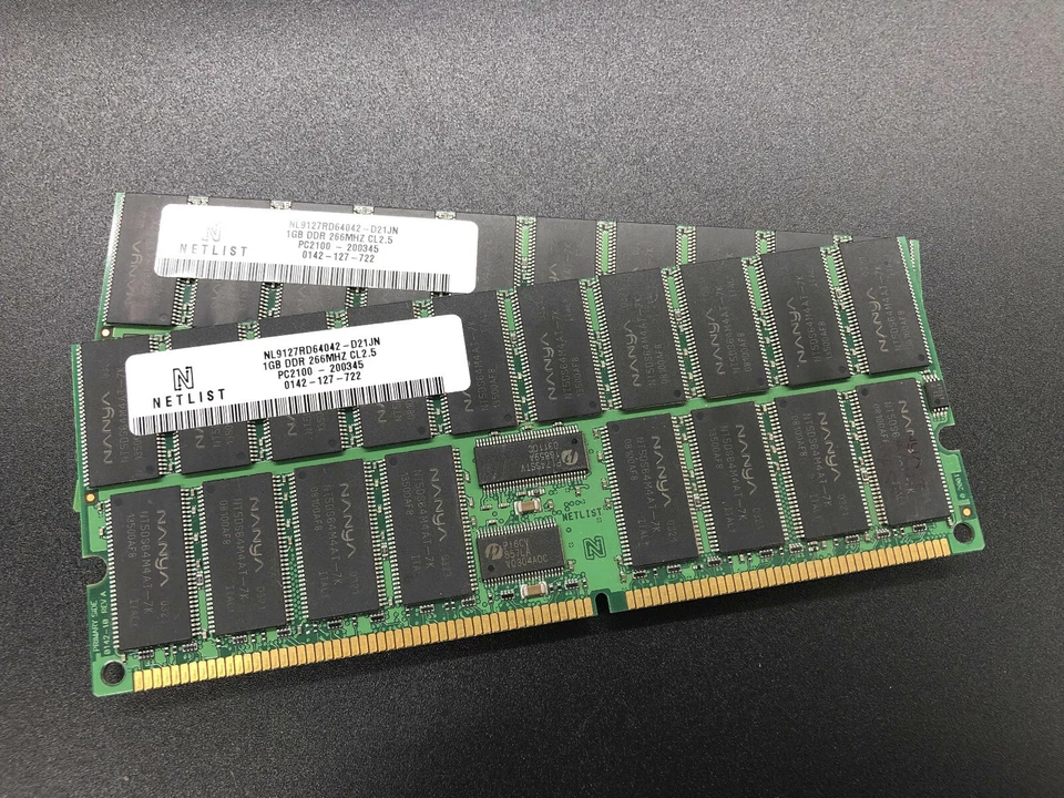 2GB Kit - 2x Netlist 1GB DDR PC2100 Memory RAM Module - Image 1 of 1