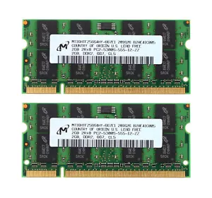 Micron 4GB Kits 2x 2GB PC2-5300S DDR2-667Mhz 200Pin SODIMM Laptop Memory RAM _ - Picture 1 of 6