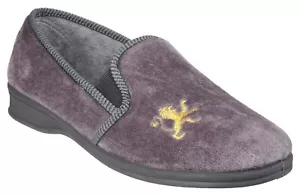 Mirak Warminster Herren Grau Fleece Doppelzwickel Klassische Slipper - Bild 1 von 1