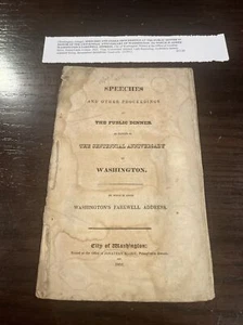Speeches To Honor Centennial Anniversary Of Washington. 1832 Jonathan Elliot. - Picture 1 of 3