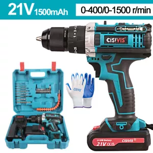 21V Akkuschrauber Set 3 in 1 Akku-Schlagbohrschrauber Bohrmaschine+2 Akkus DHL - Bild 1 von 16