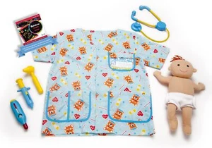 Melissa & Doug Pediatric Nurse Costume & 1 Scratch Art Mini-Pad Bundle (08519) - Picture 1 of 8