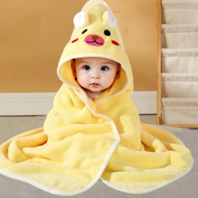 Toalla de baño para bebé diseño multicolor con capucha cochecito suave y absorbente y hora de la siesta Foto 1 de 4