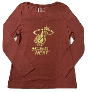 "NEW" Miami Heat ~ FOIL Logo SHIRT ~ NBA Women Junior Sz XL LONG SLEEVE - Picture 1 of 3