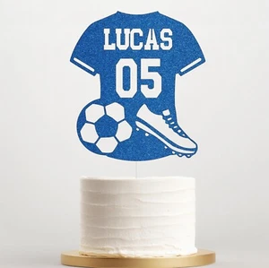 Football T Shirt Cake Topper Personalised Birthday Party Football Lover Boys - Picture 1 of 21