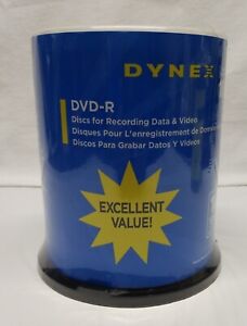 Dynex 16X DVD-R Blank Discs 100 Pack 120 Mins New 4.7 GB New Factory Sealed