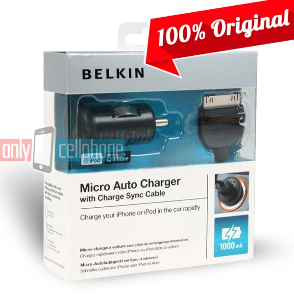 NUEVO Belkin Cargador de Coche Micro Auto Vehículo Rápido y USB Cable de Datos para iPad 3ª Generación Foto 1 de 4